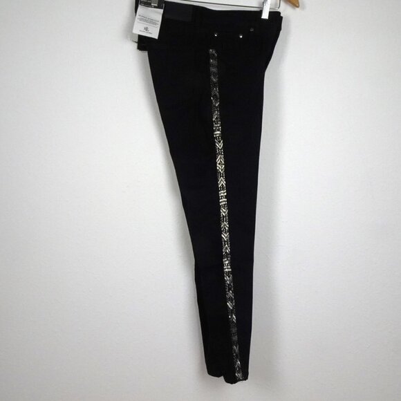 Ralph Lauren Skinny Ankle Jeans Women's Size 8 Black Beaded Stretch Denim - Picture 8 of 13